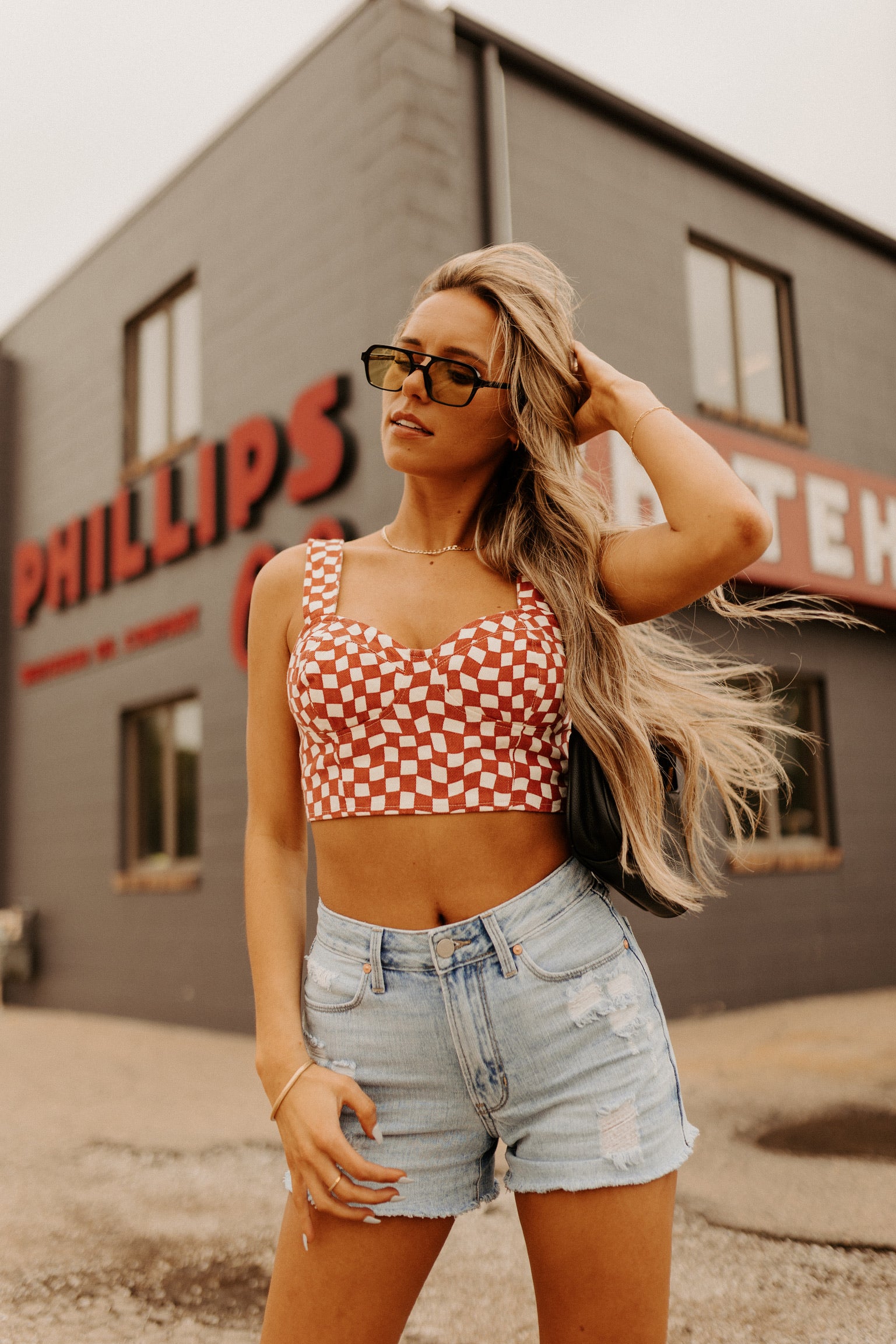 Red & White Checkered Crop Top – Madida Clothing