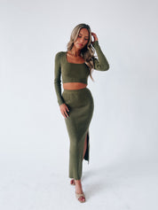Nora Olive Midi Set