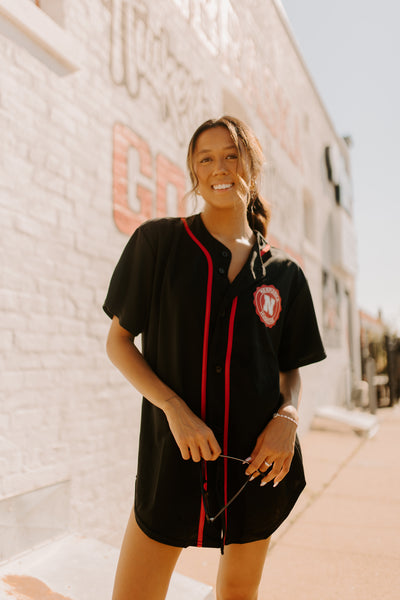 Women's Boston Red Sox Black Plus Size Pop Fashion Button-Up Jersey