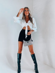 SALE :Lyra Silk Long Sleeve Crop