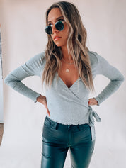 Heather Wrap Tie Top
