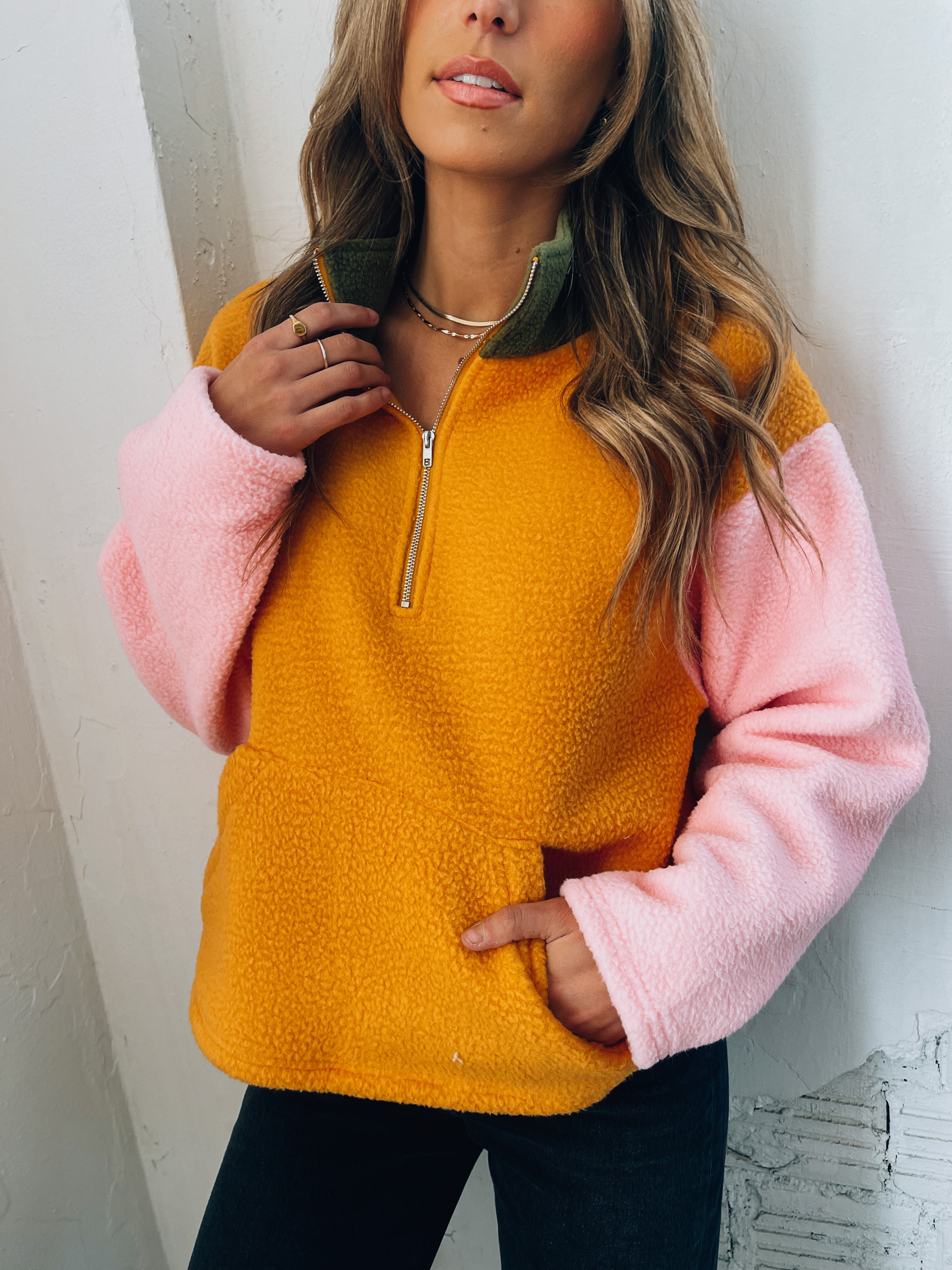 Colorblock Half-Zip Jacket
