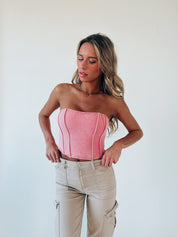 Cassie Corset Top In Pink