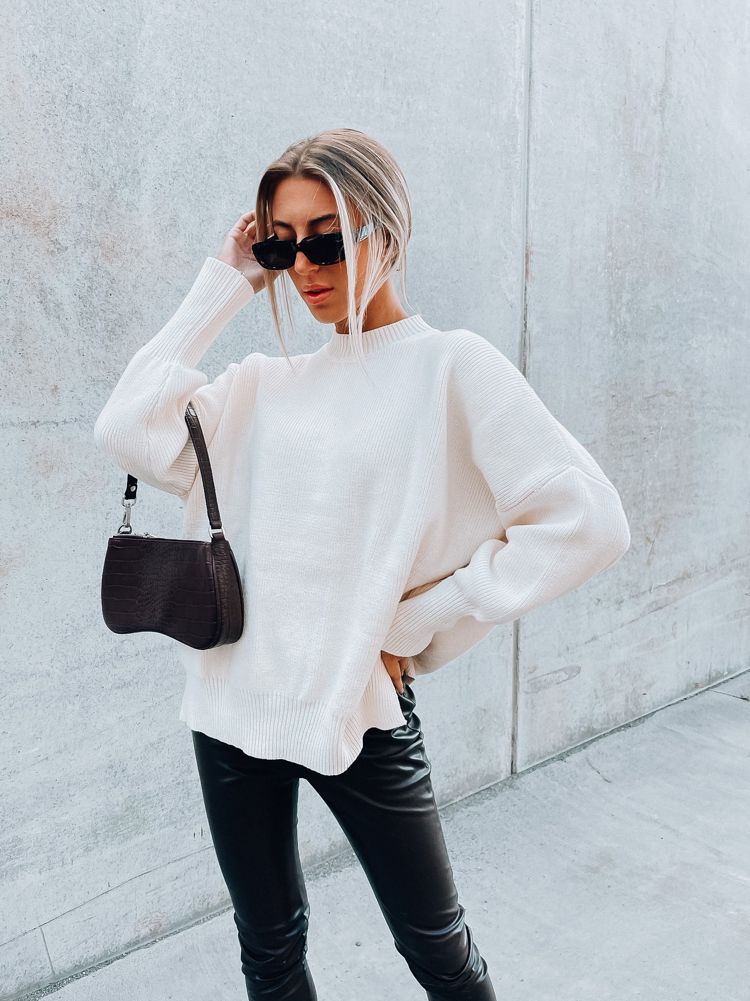 Fall Breeze Knit Sweater In White