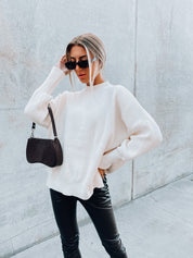 Fall Breeze Knit Sweater In White