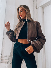 Kiandra Cropped Coco Bomber Jacket