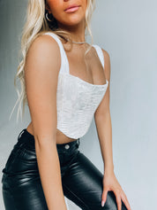 SALE :Angelina Embossed Floral Corset