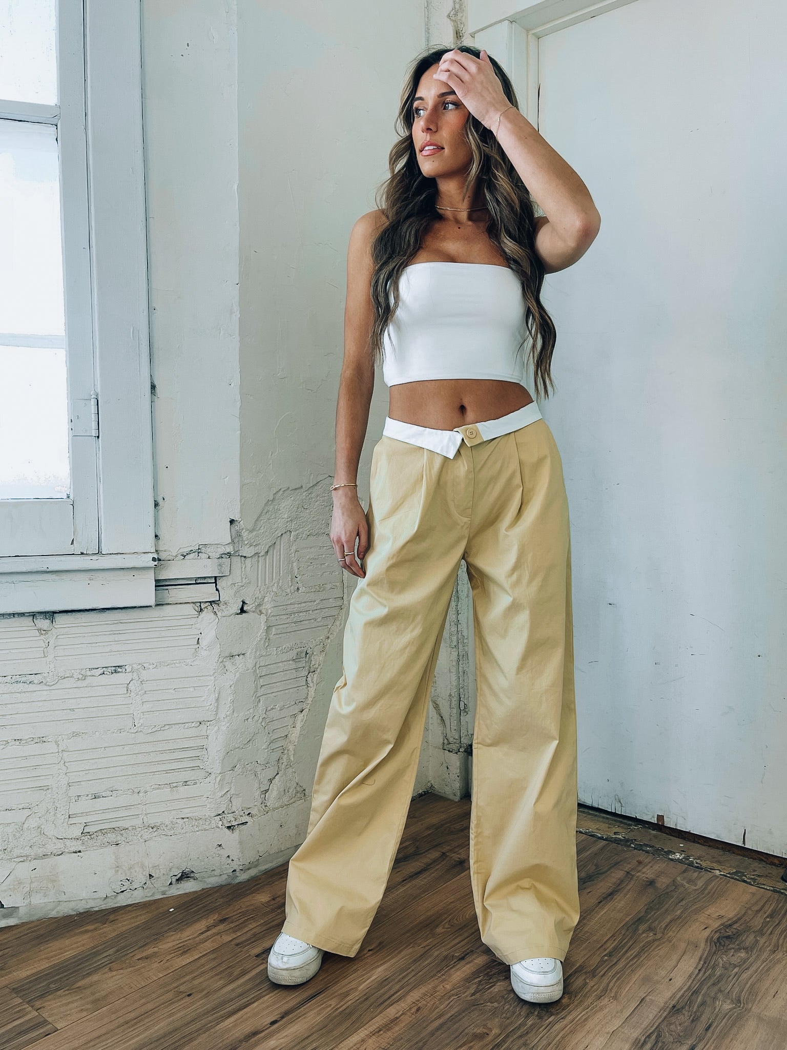 Fold Over Straight Leg Pants