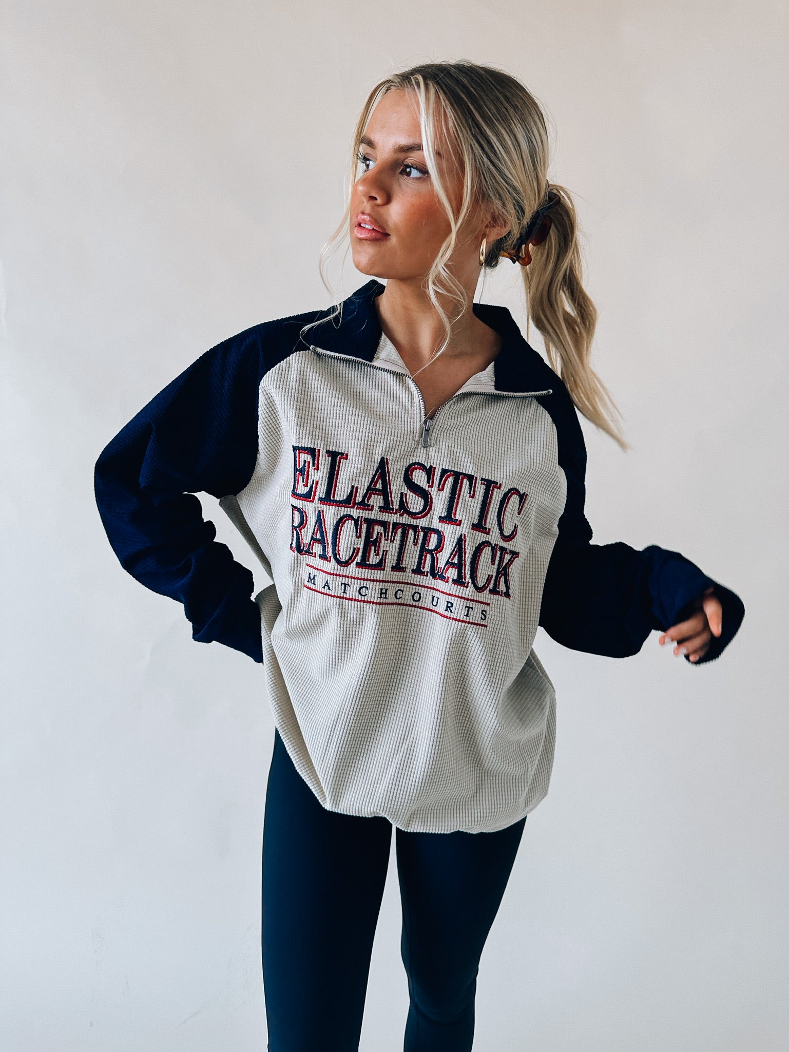 Elastic Racetrack Half Zip