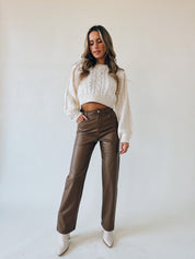 Haven High Waisted Pants In Latte