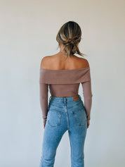 Taupe Off The Shoulder Top