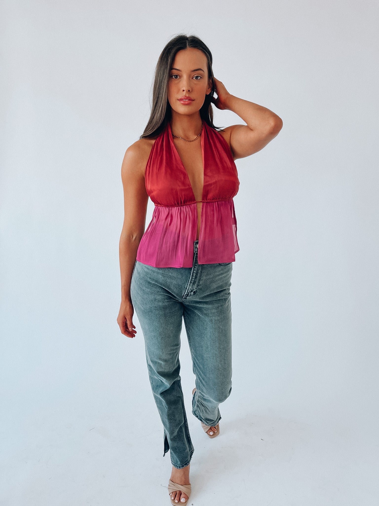 Leyla Color Block Halter Top