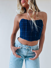 Carrie Denim Bustier Top