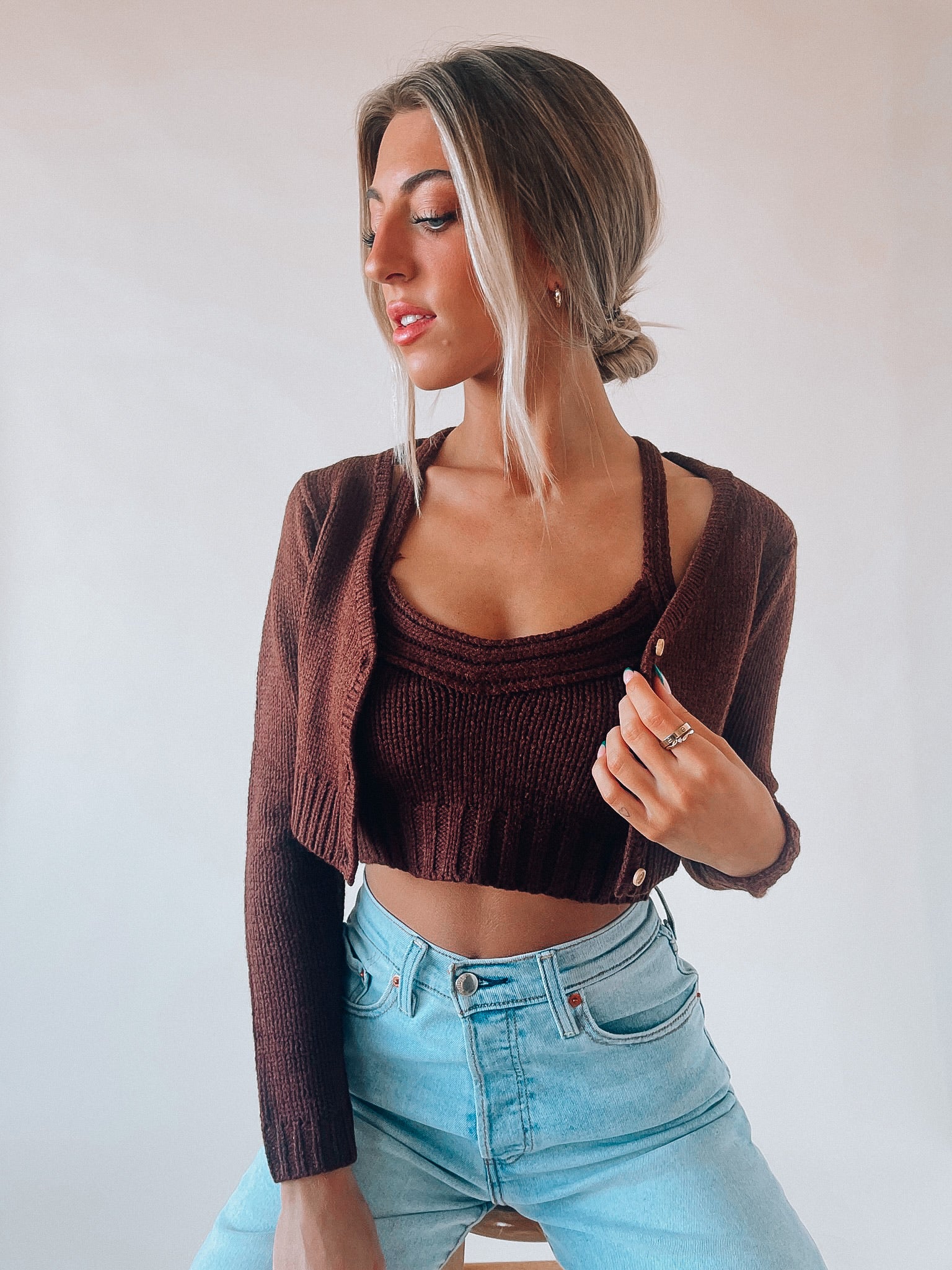 Jana Cropped Sweater set