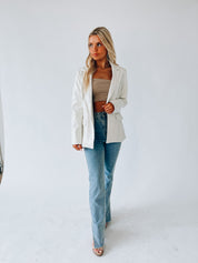 Bindi Crocodile Print Leather Blazer