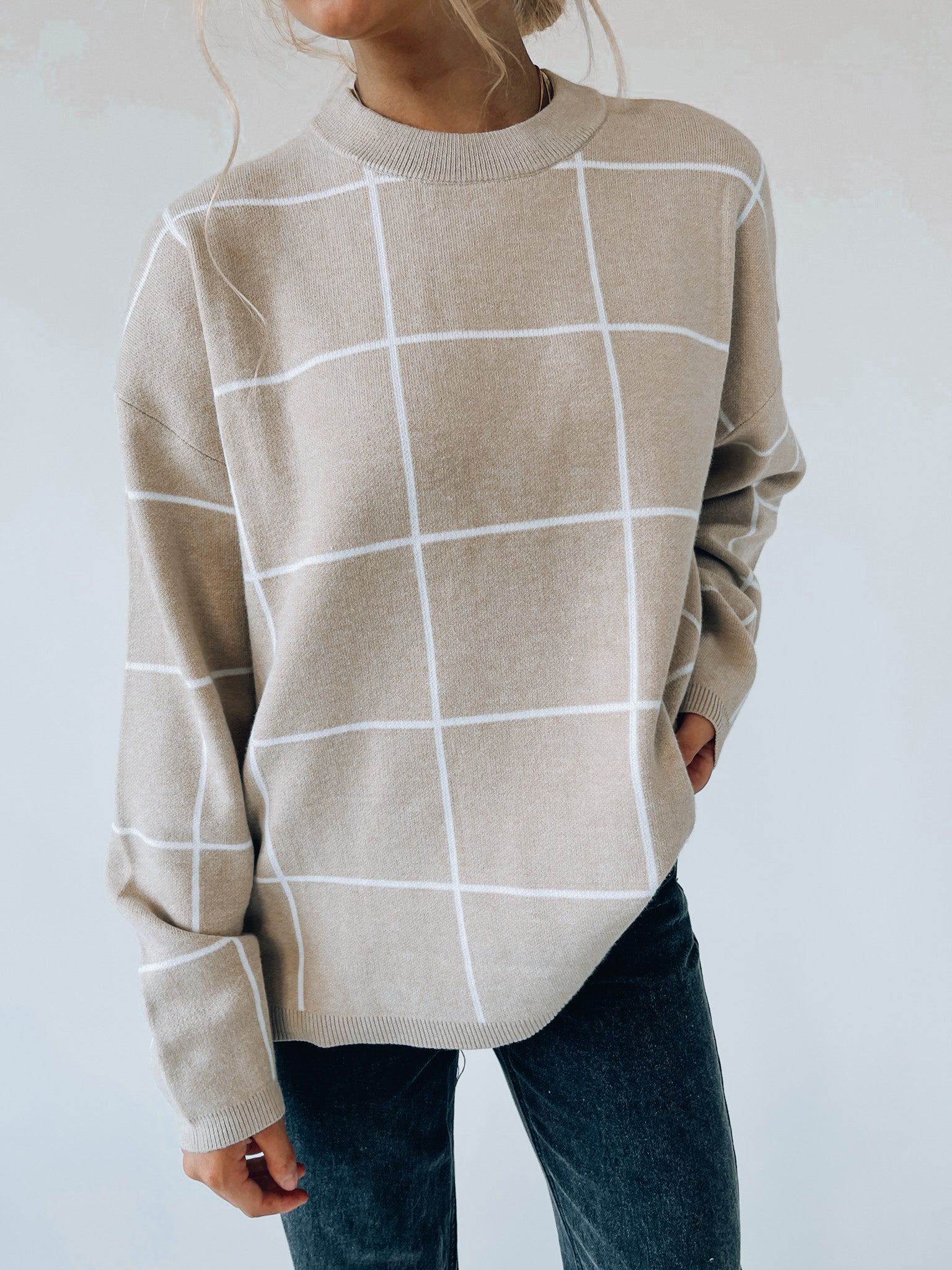 Kyndra Grid Sweater