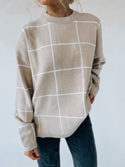 Kyndra Grid Sweater