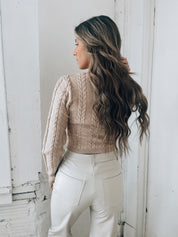 Elle Shrug  Sweater Set In Tan