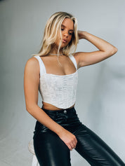 SALE :Angelina Embossed Floral Corset