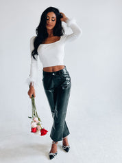 Paisley Ribbed Feather Top