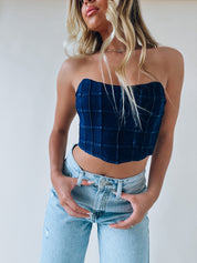 Carrie Denim Bustier Top