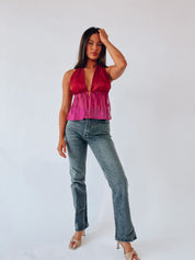 Leyla Color Block Halter Top