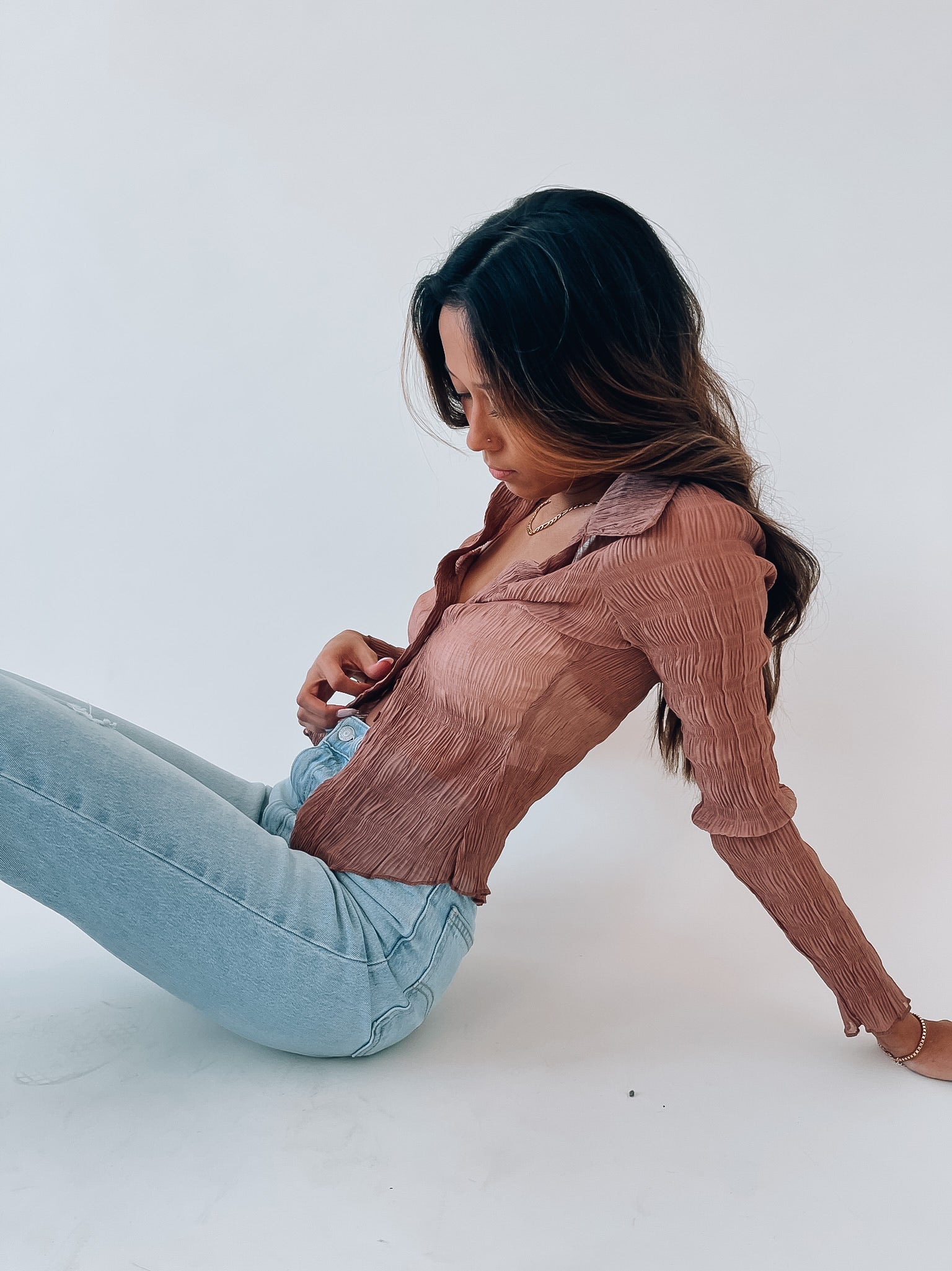 Miranda Textured Mesh Long Sleeve