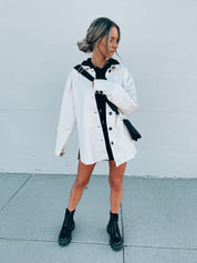 SALE :Emma Beige Pleather Jacket