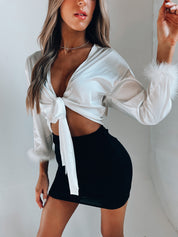 SALE :Lyra Silk Long Sleeve Crop