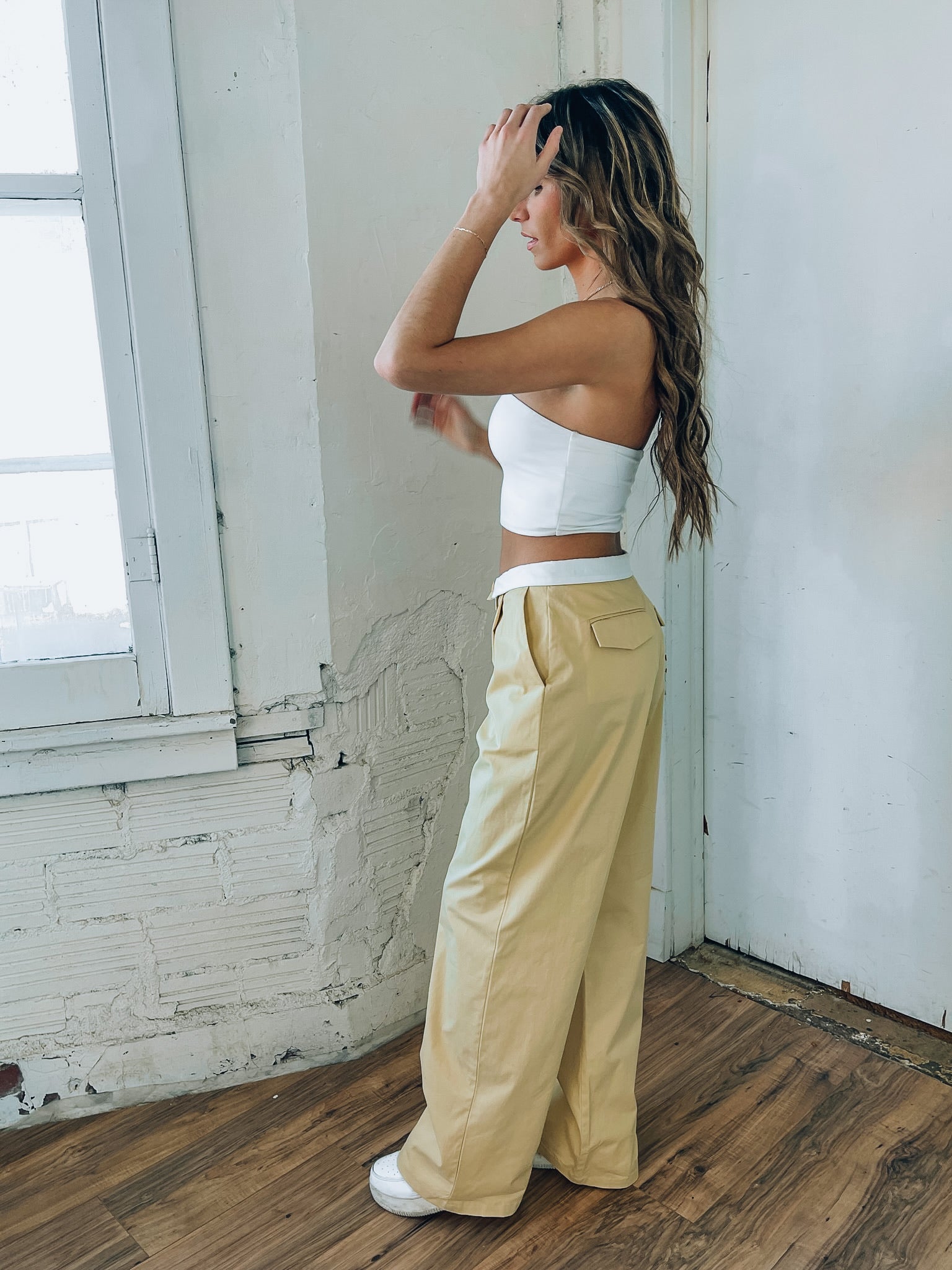 Fold Over Straight Leg Pants