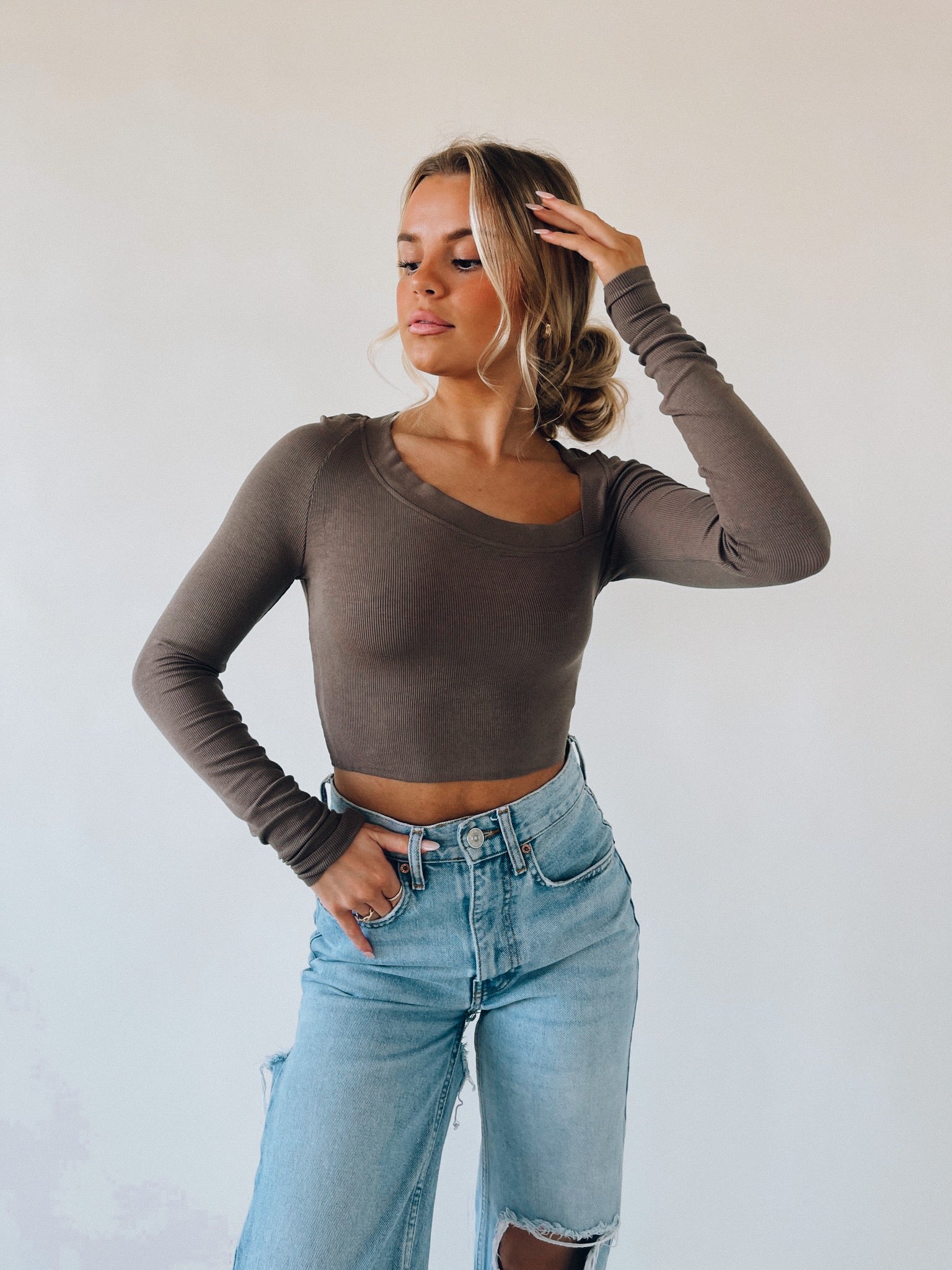 Charlie Asymmetrical Fitted Long Sleeve