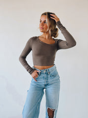 Charlie Asymmetrical Fitted Long Sleeve