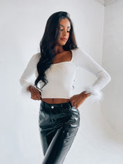 Paisley Ribbed Feather Top