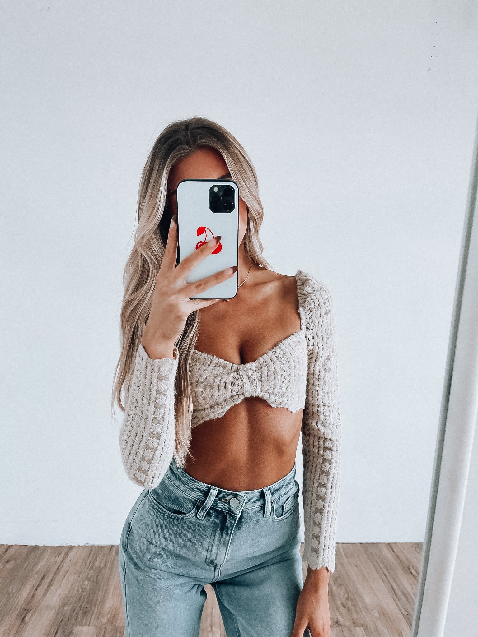 SALE : Tan Brennan Scalloped Long Sleeve