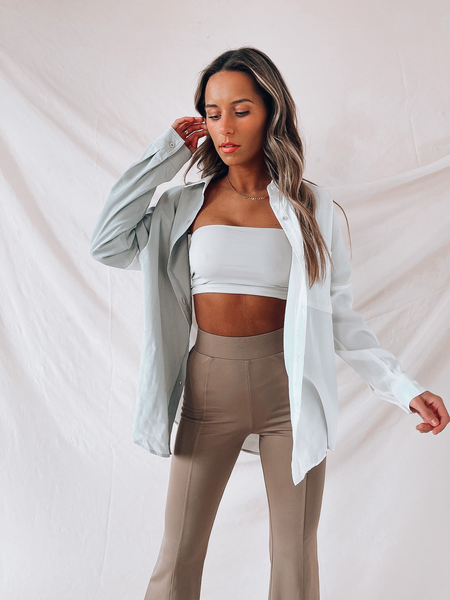 Sage Kalven Colorblock Button Down