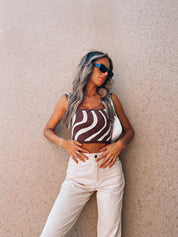 RESTOCKED: Chocolate Waves Knit Top