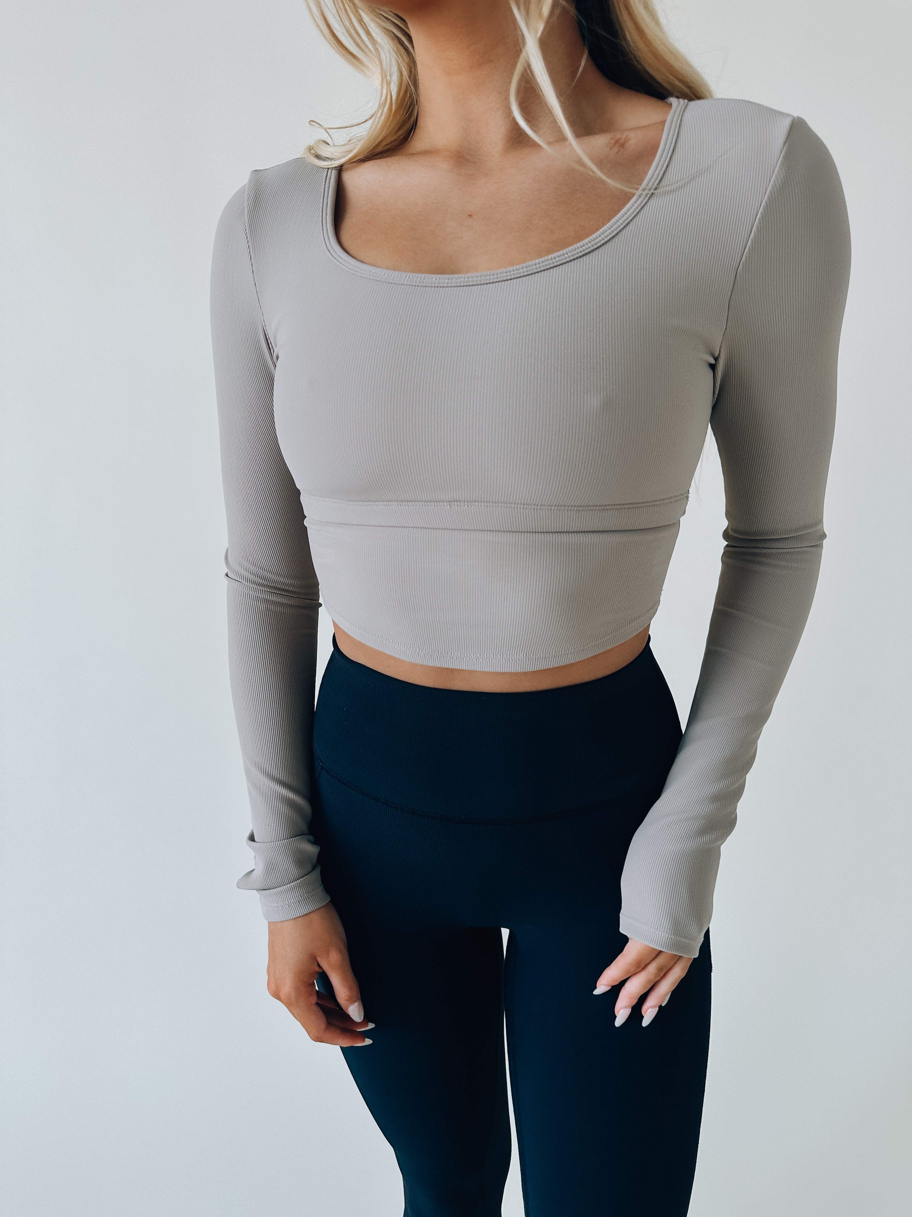 Cropped Long Sleeved Athletic Top