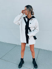 SALE :Emma Beige Pleather Jacket