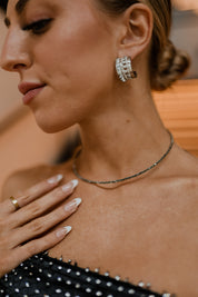 Gunmetal Diamond Choker Necklace