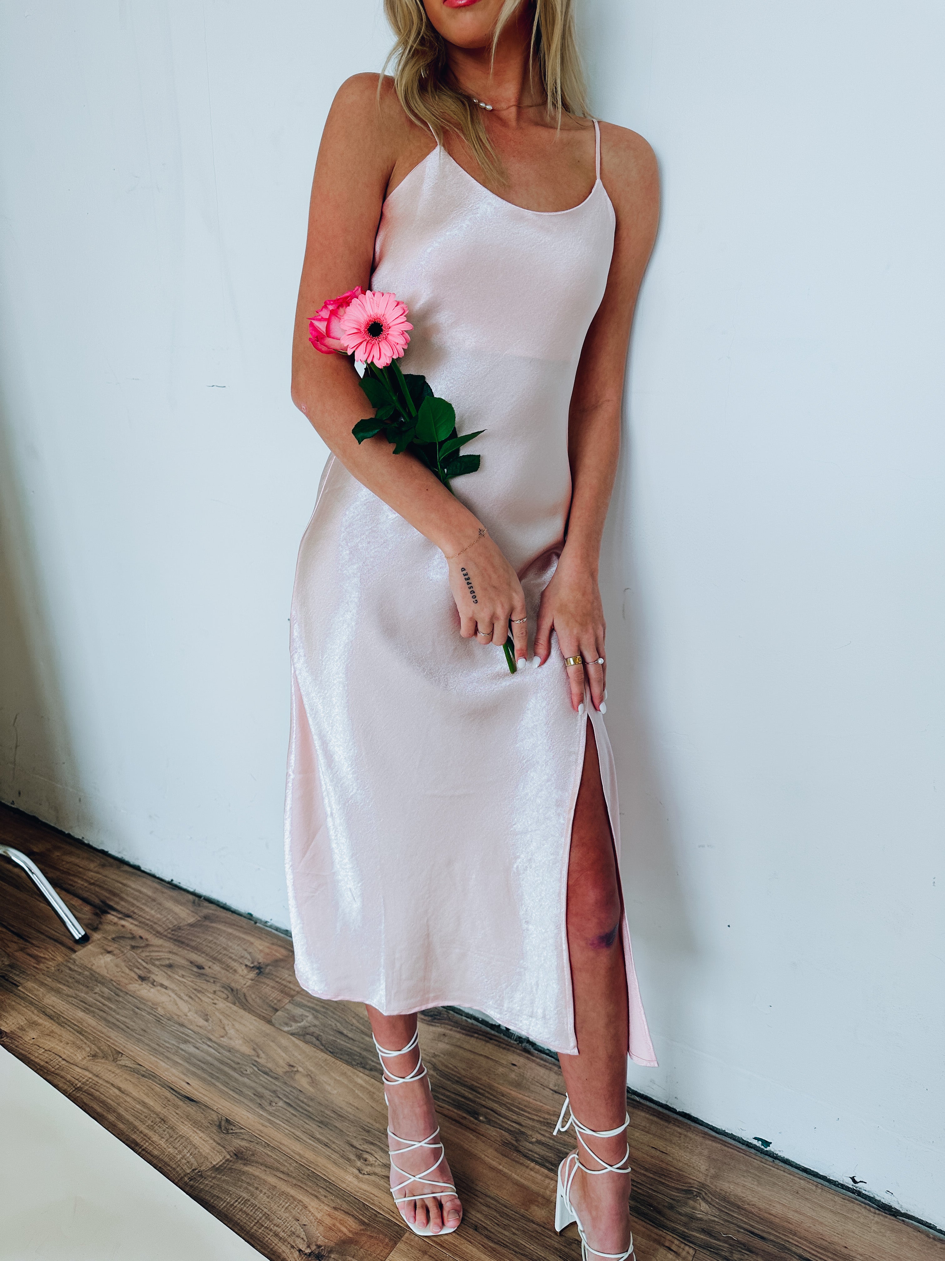 Kaeli Satin Midi Dress