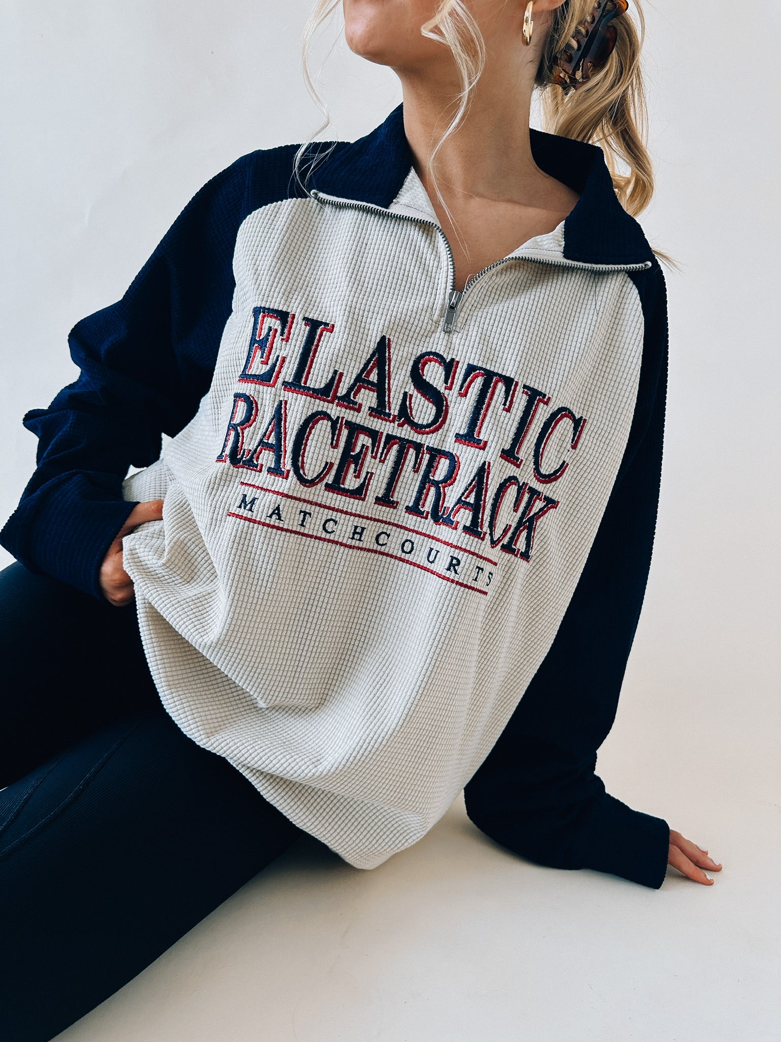 Elastic Racetrack Half Zip