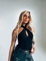 Evie Ribbed Halter Bodysuit