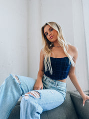 Carrie Denim Bustier Top