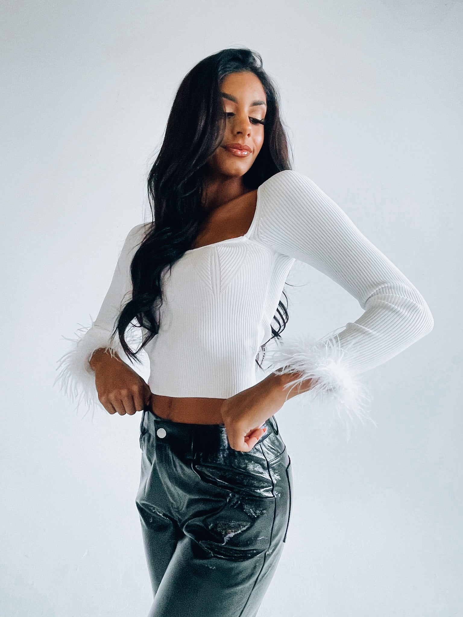 Paisley Ribbed Feather Top