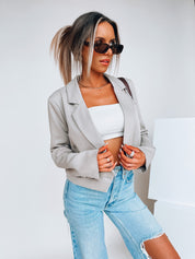 Stone Grey Devon Cropped Blazer