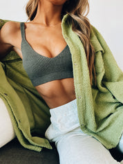 Charcoal Knit Bra Top