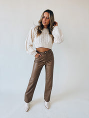 Haven High Waisted Pants In Latte