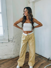 Fold Over Straight Leg Pants