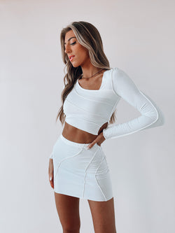 SALE :Lisandra Cropped Mini Skirt Set