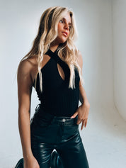 Evie Ribbed Halter Bodysuit